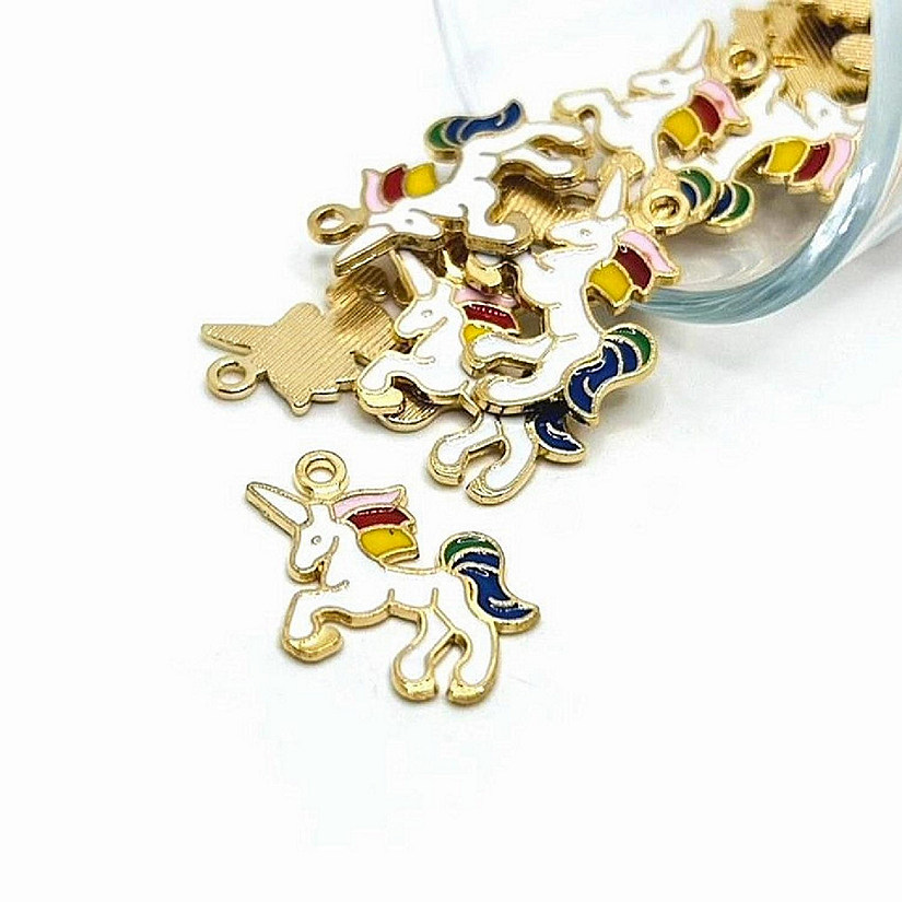 20 Pcs Rainbow Unicorn Charms Image