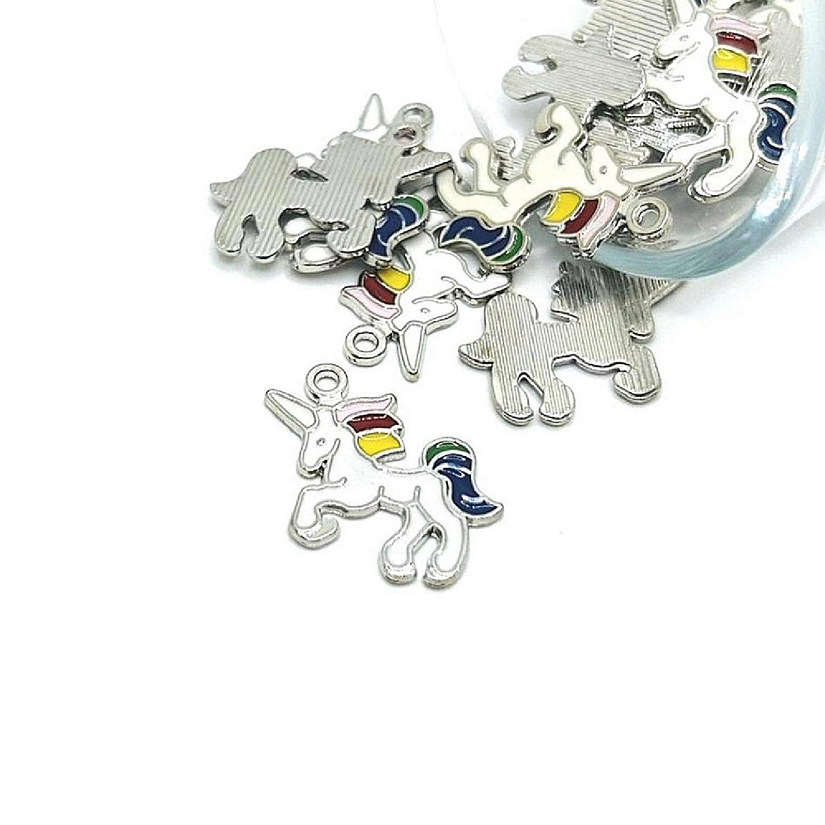 20 Pcs Rainbow Unicorn Charms Image