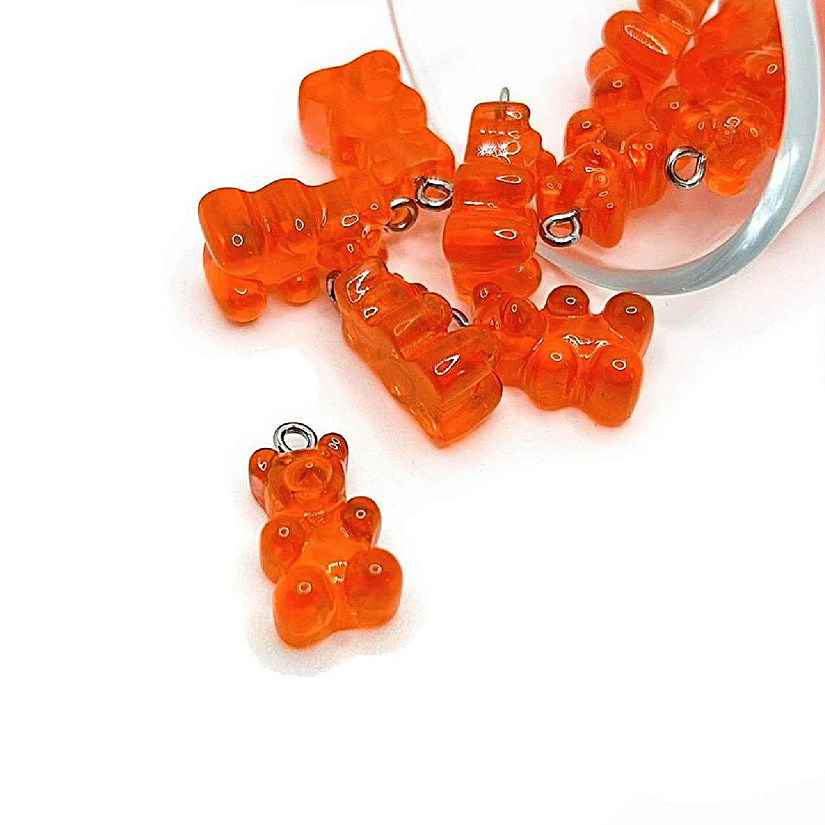 20 Pcs Red Gummy Bear Resin 3D Charms Image