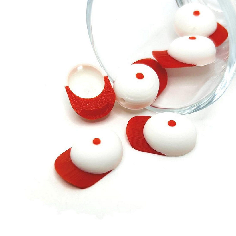 20 Pcs Red White Baseball Hat Charms Image
