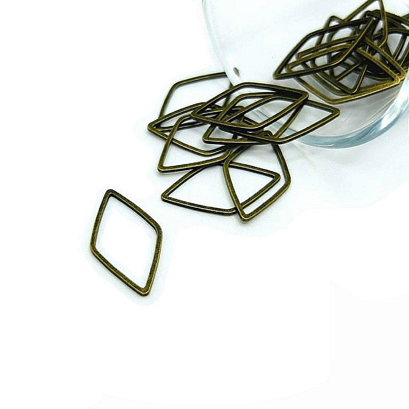 20 Pcs Rhombus Diamond Shape Charms Image