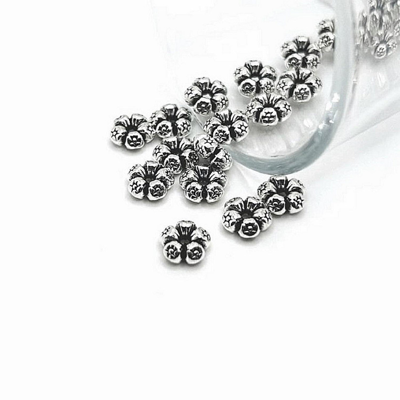 20 Pcs Round Flower Spacer Charm Beads Image