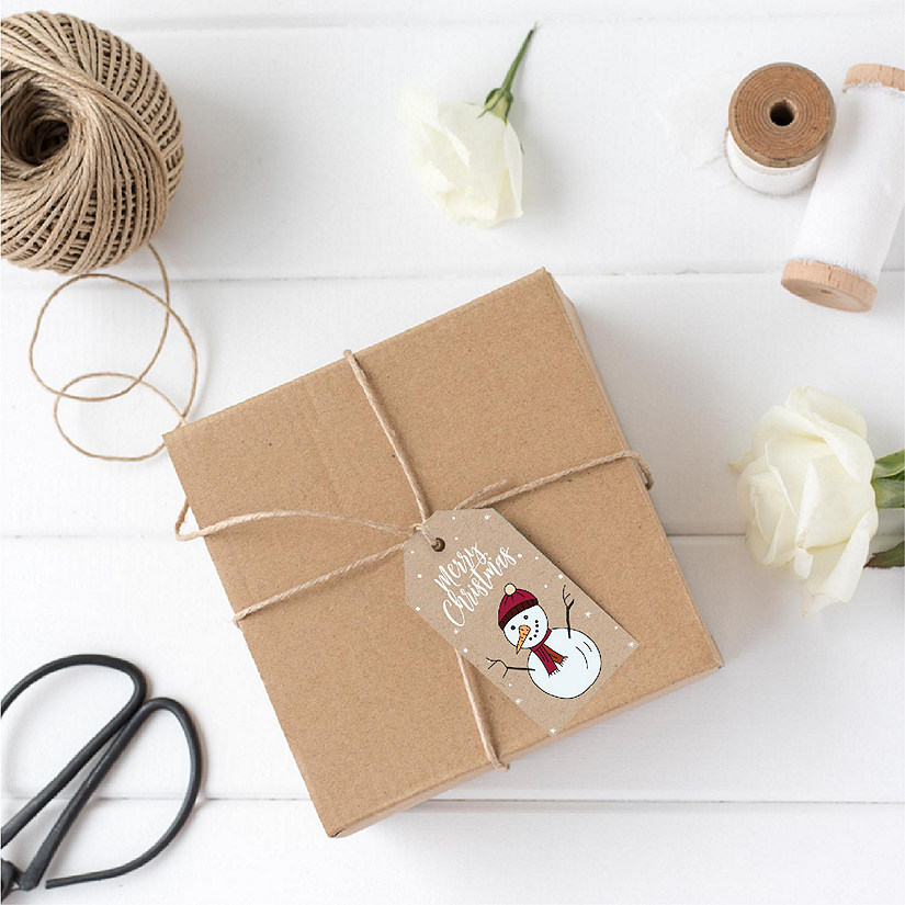 20 Pcs Rustic Snowman Christmas Gift Tag Image