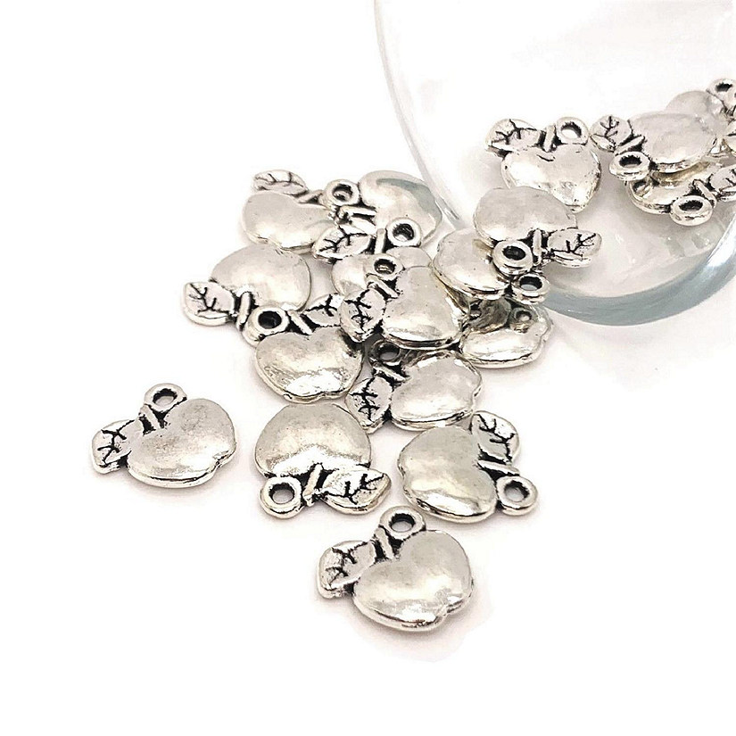 20 Pcs Silver Apple Teacher Charms Image