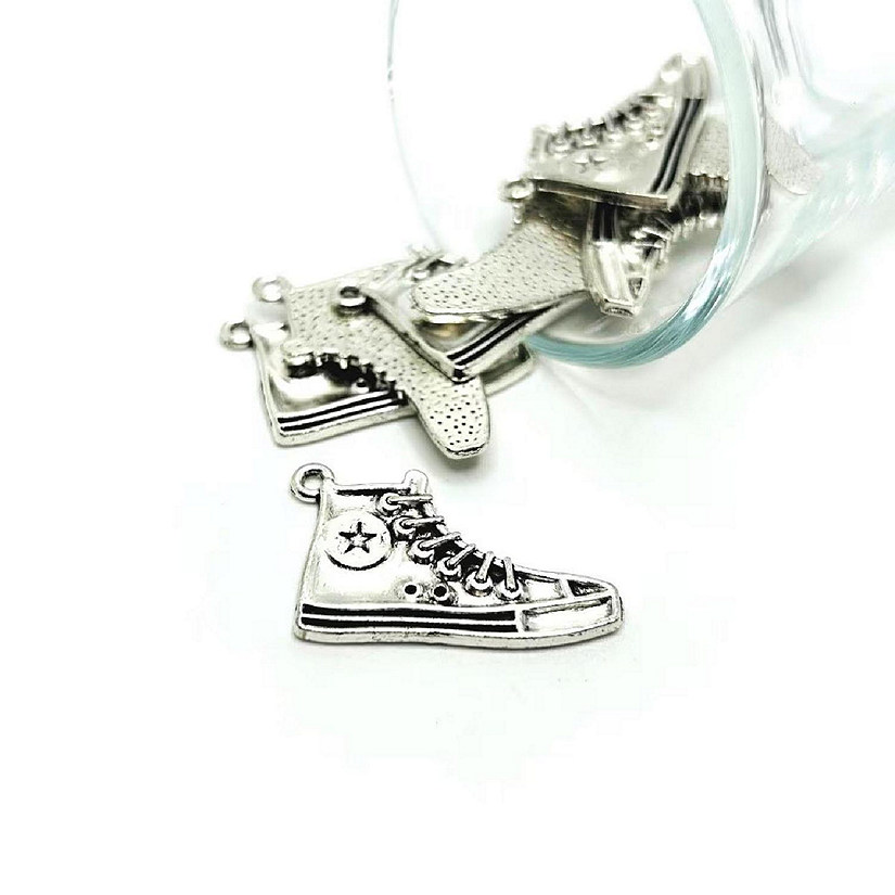 20 Pcs Silver Converse Sneaker Charms Image