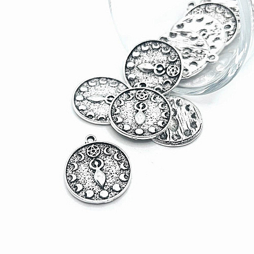 20 Pcs Silver Moon Goddess Charms Image
