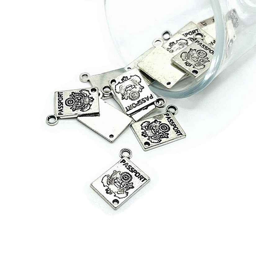 20 Pcs Silver Passport Travel Connectors Image