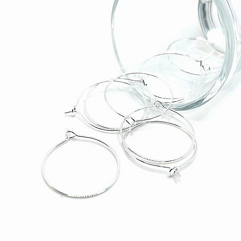 20 Pcs Silver Plated Wine Ring Bases Image