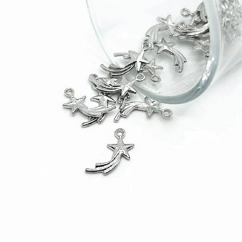 20 Pcs Silver Shooting Star Charms Image