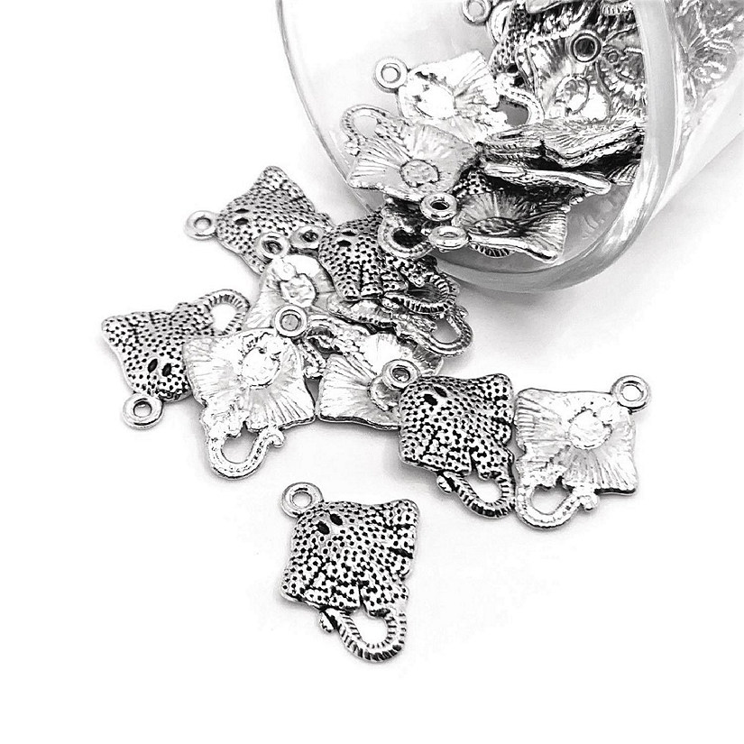 20 Pcs Silver Stingray Charms Image