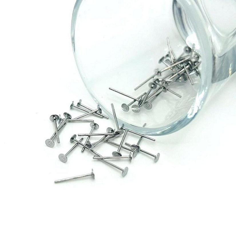 20 Pcs Stainless Steel Ear Stud Bases Image