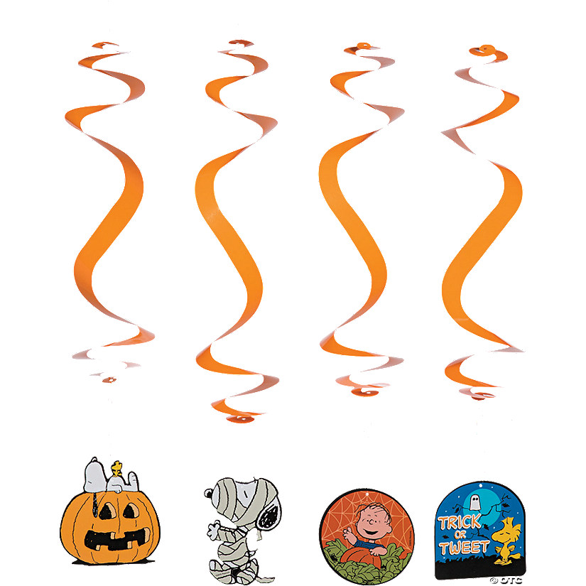 20" Peanuts&#174; Hanging Paper Swirl Halloween Decorations - 12 Pc. Image