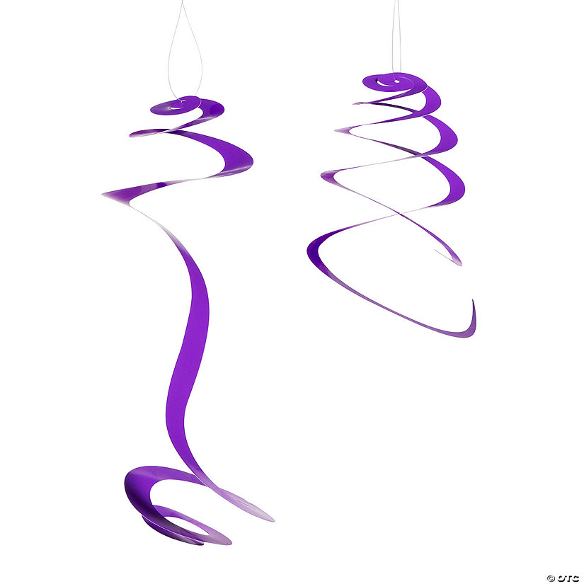 20" Purple Hanging Swirl Decorations - 12 Pc. Image