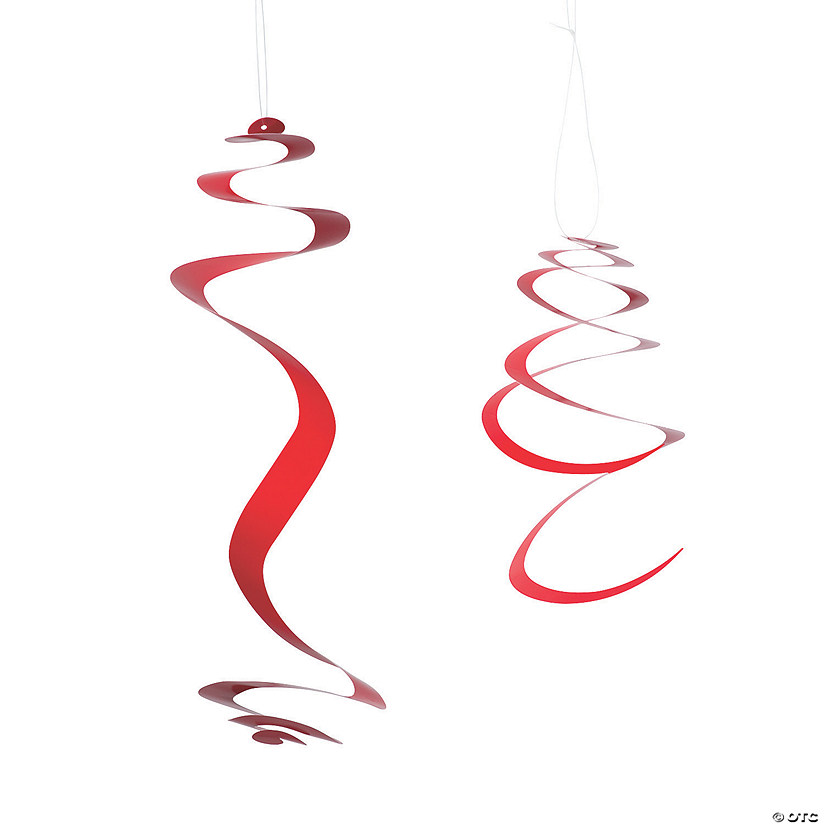 20" Red Hanging Swirl Decorations - 12 Pc. Image