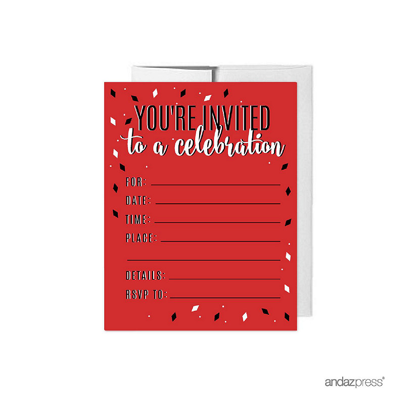 20 Signature Black/Red Invitations Image
