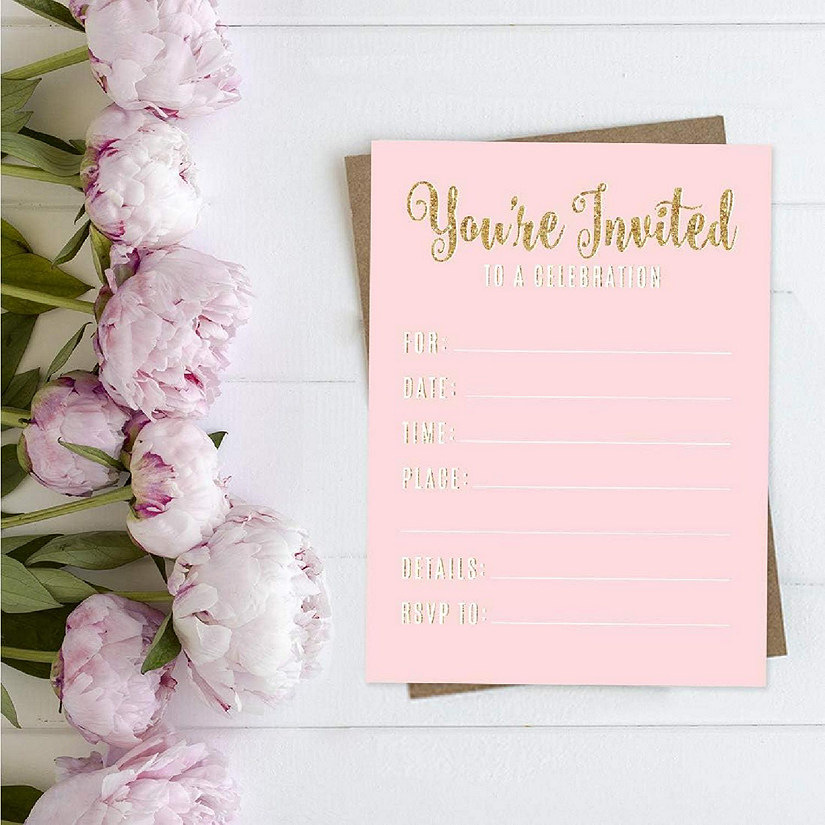 20 Signature Blush/Gold Invitations Image