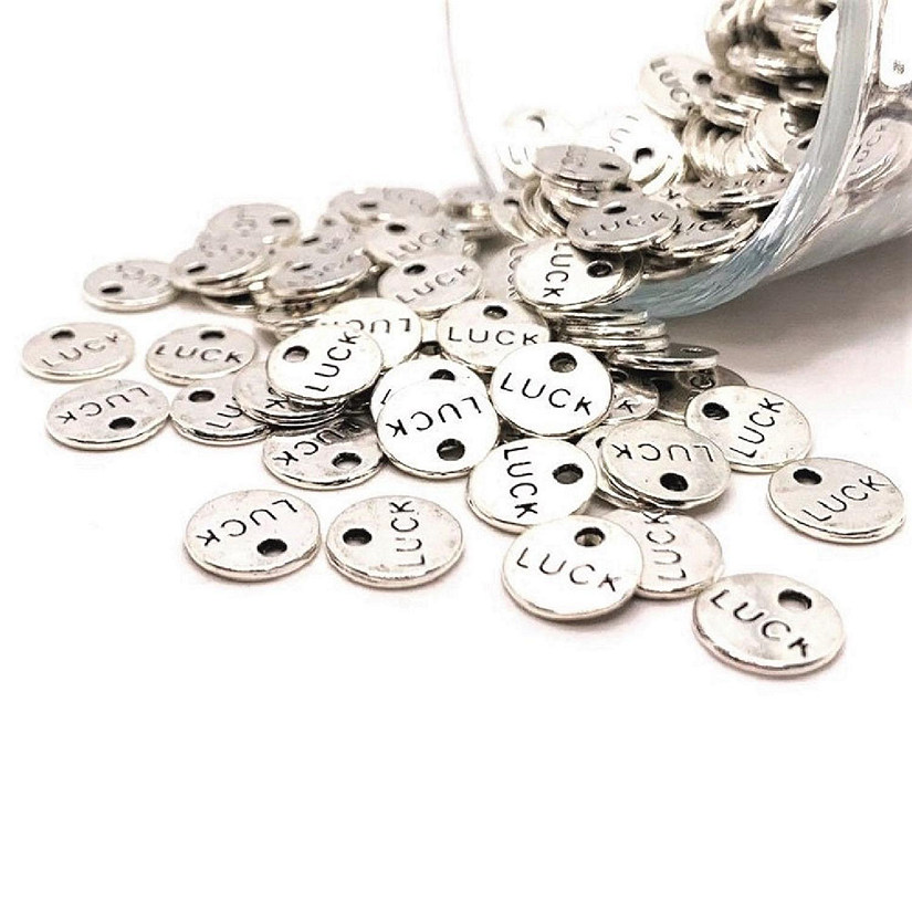 20 Small Silver Irish Luck Charms Double Sided Image