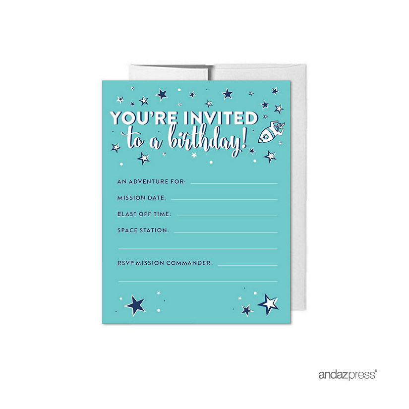 20 Space Galaxy Birthday Invitations Image