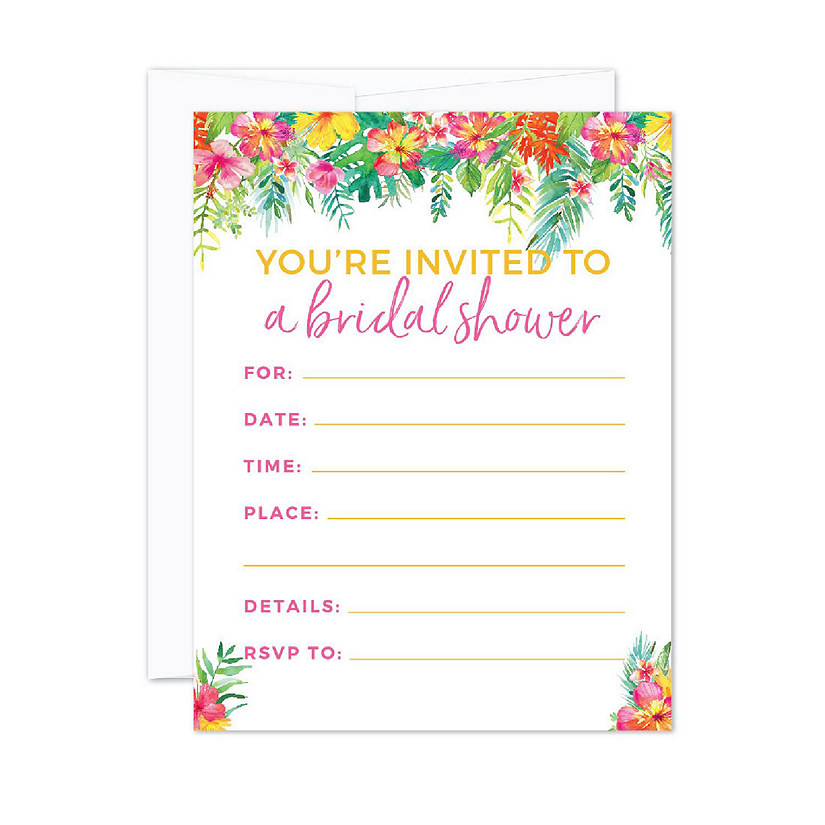 20 Tropical Bridal Shower Invitations Image