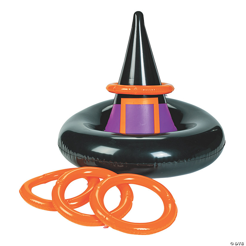 20" x 2 Ft. Inflatable Witch Hat Ring Toss Vinyl Halloween Game Image