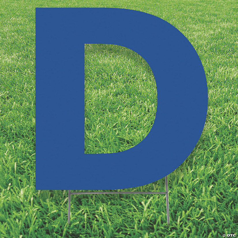 20" x 20" Blue Letter D Yard Sign Image