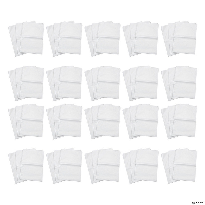 20" x 20" Bulk  60 Pc. Plain White Tissue Paper Gift Wrap Sheets Image