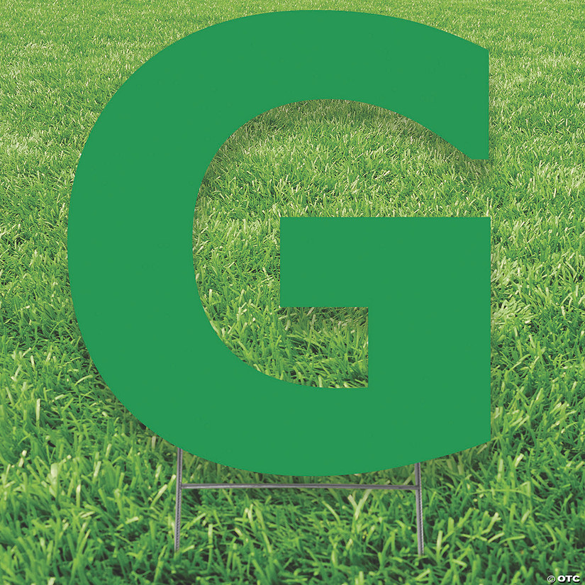 20" x 20" Green Letter G Yard Sign Image
