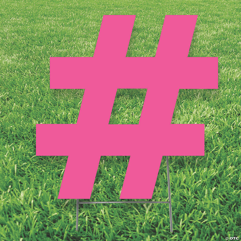 20" x 20" Pink Hashtag # Yard Sign Image