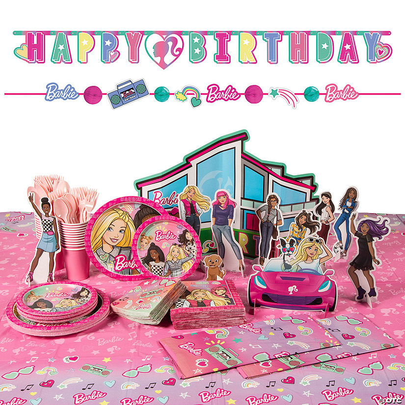 200 Pc. Barbie<sup>&#174;</sup> Dream Together Party Tableware Kit for 24 Guests Image