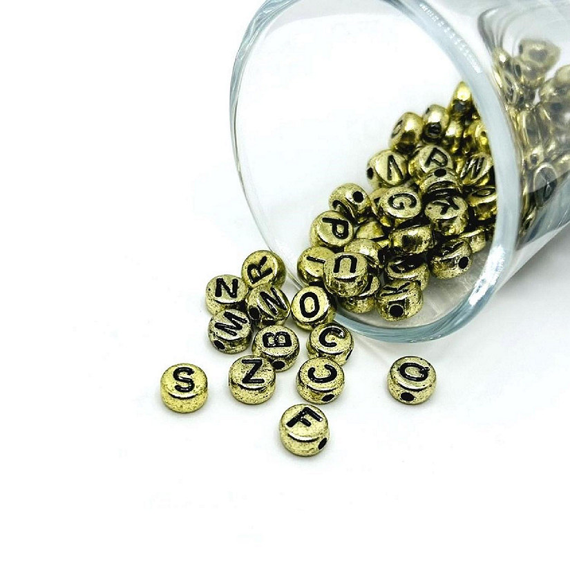 200 Pcs Gold Letter Beads Image