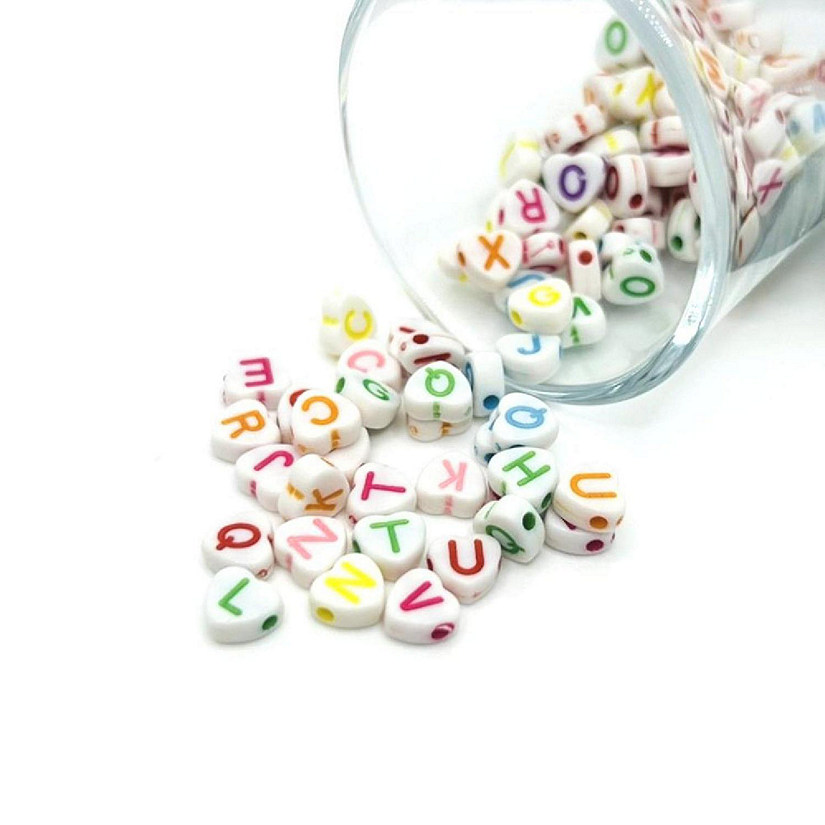 200 Pcs Rainbow Heart Letter Beads Image