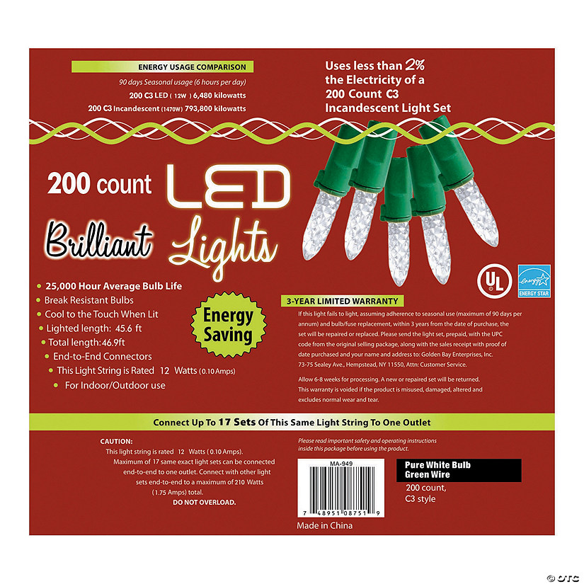 200L Pure White Holiday LED Lights - C3 Style Image