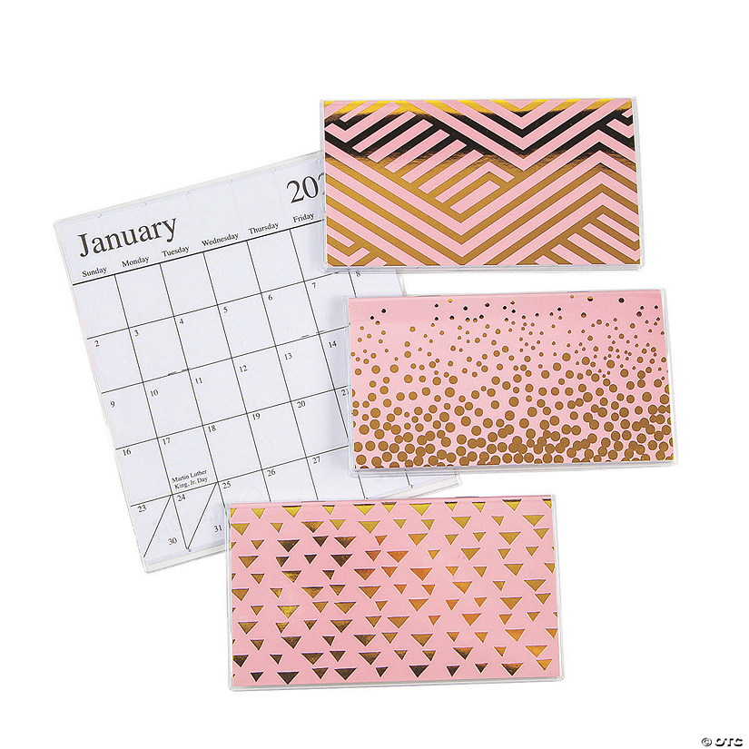 2021 - 2022 Pink & Gold Pocket Calendars | Oriental Trading
