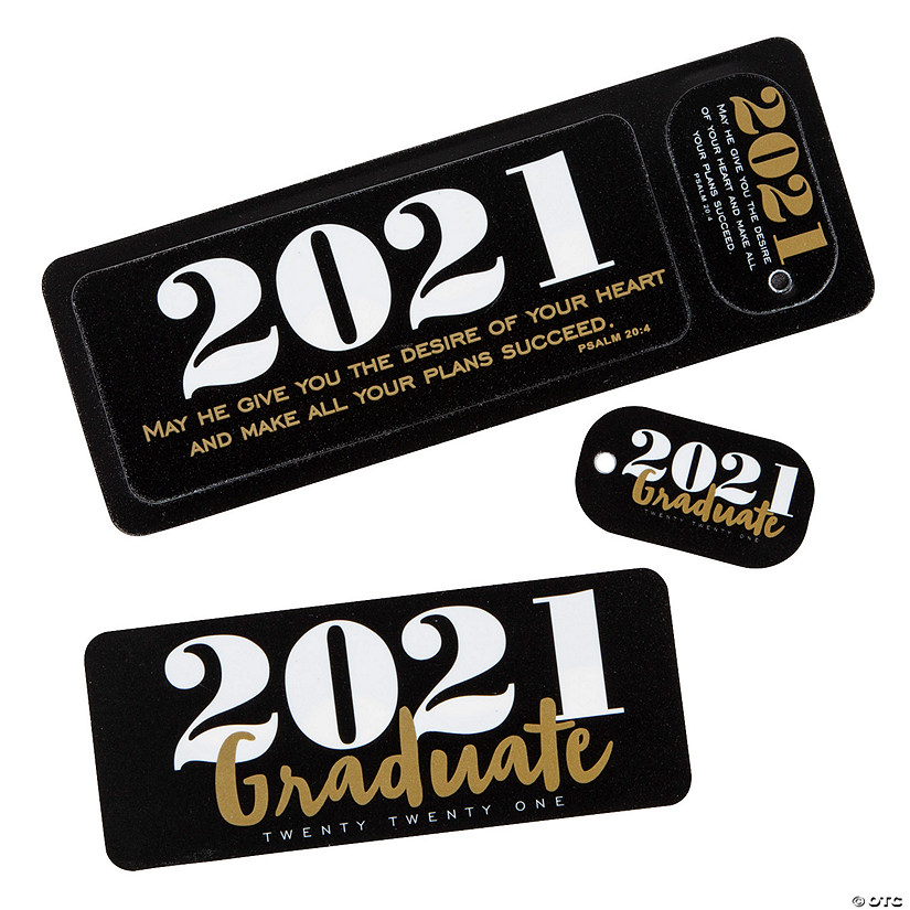 2021 Religious Graduate Bookmarks & Keychain Tags - 24 Pc. Image