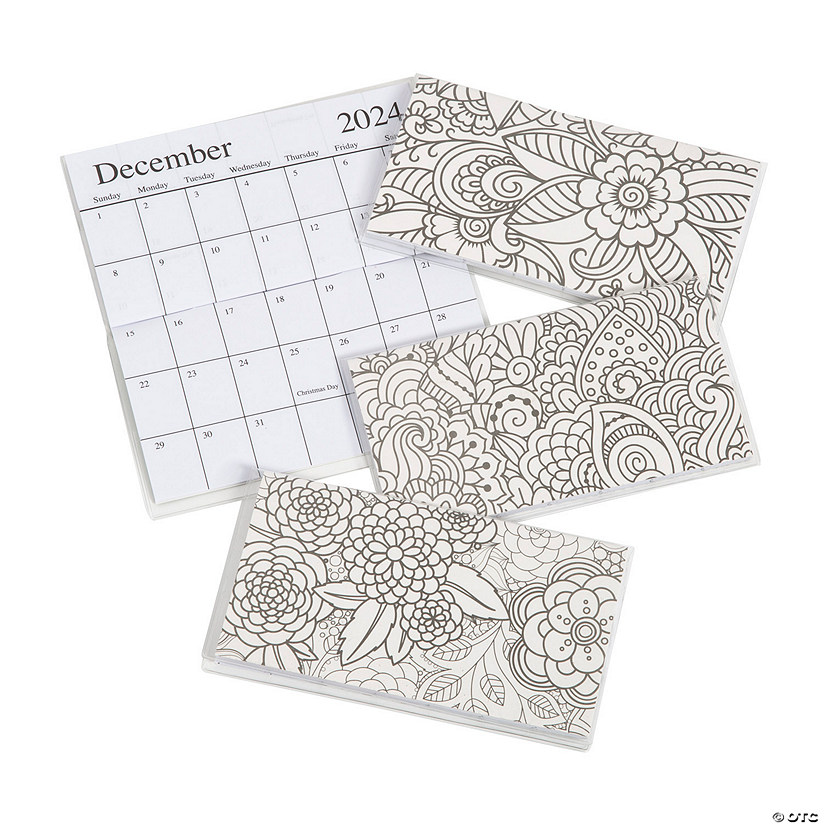 2023 - 2024 Adult Coloring Pocket Calendars - 12 Pc. - Discontinued