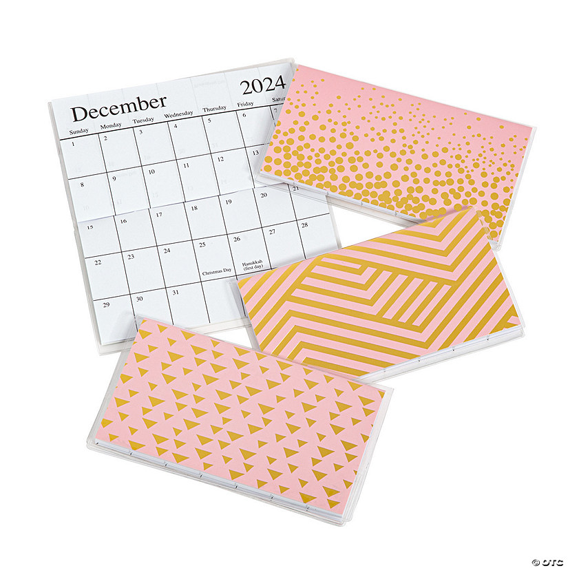 2023 2024 Pink & Gold Pocket Calendars 12 Pc. Discontinued