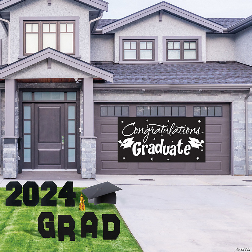 2024 Congrats Grad Outdoor Yard Decorating Kit - 10 Pc. Image