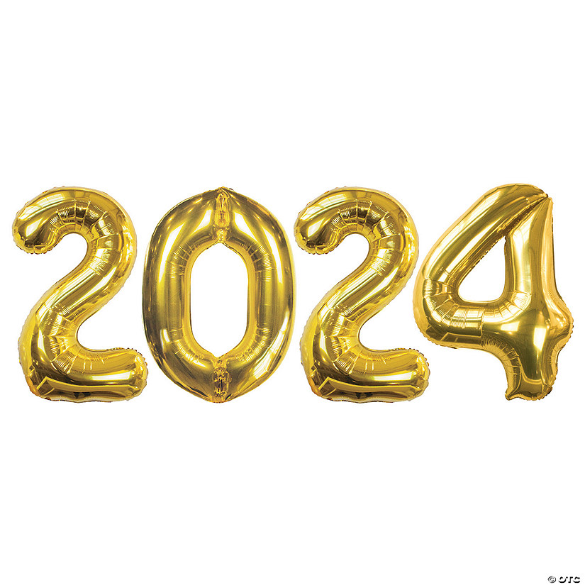 2024 Gold Mylar Balloon Kit - 4 Pc. Image