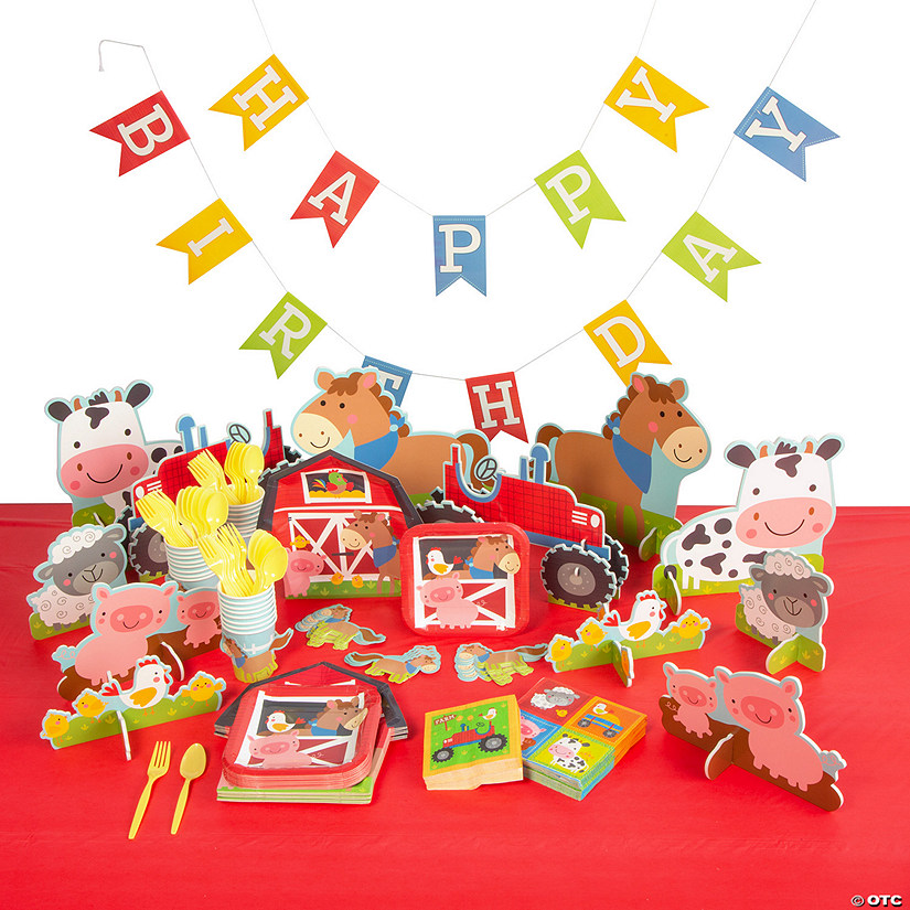 206 Pc. Farm Party Tableware Kit for 24 Guests Image