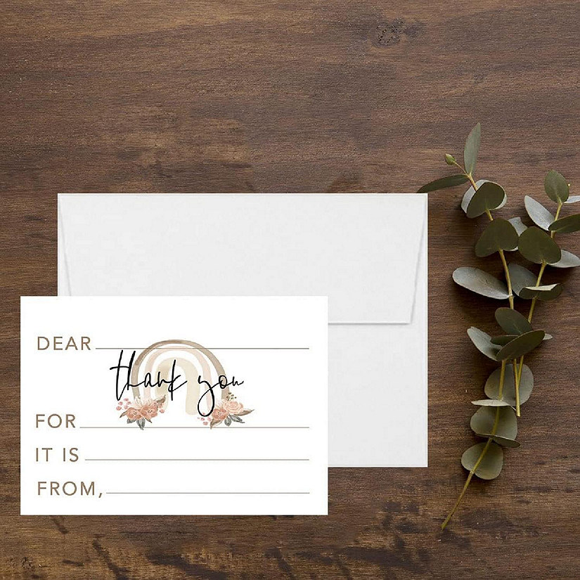 20Pcs Boho Rainbow Blank Thank You Cards Image