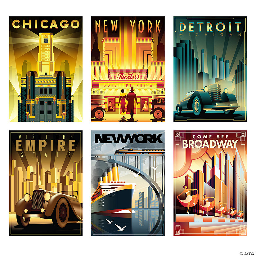 20s Art Deco Cutouts - 6 Pc. Image