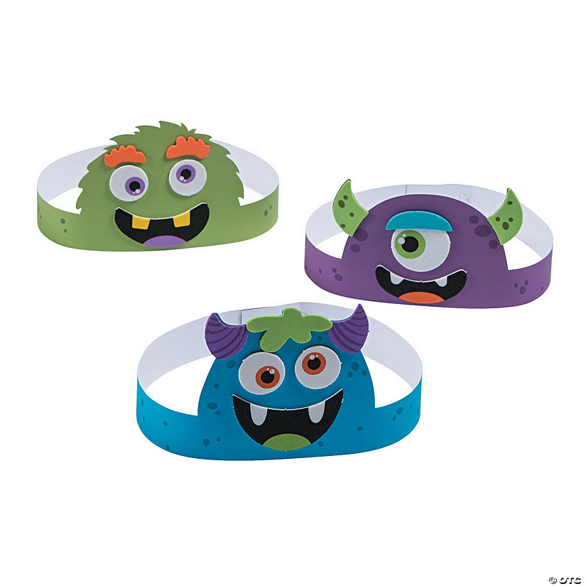 21 1/2" Silly Monster Multicolor Paper Crown Craft Kit - Makes 12 Image