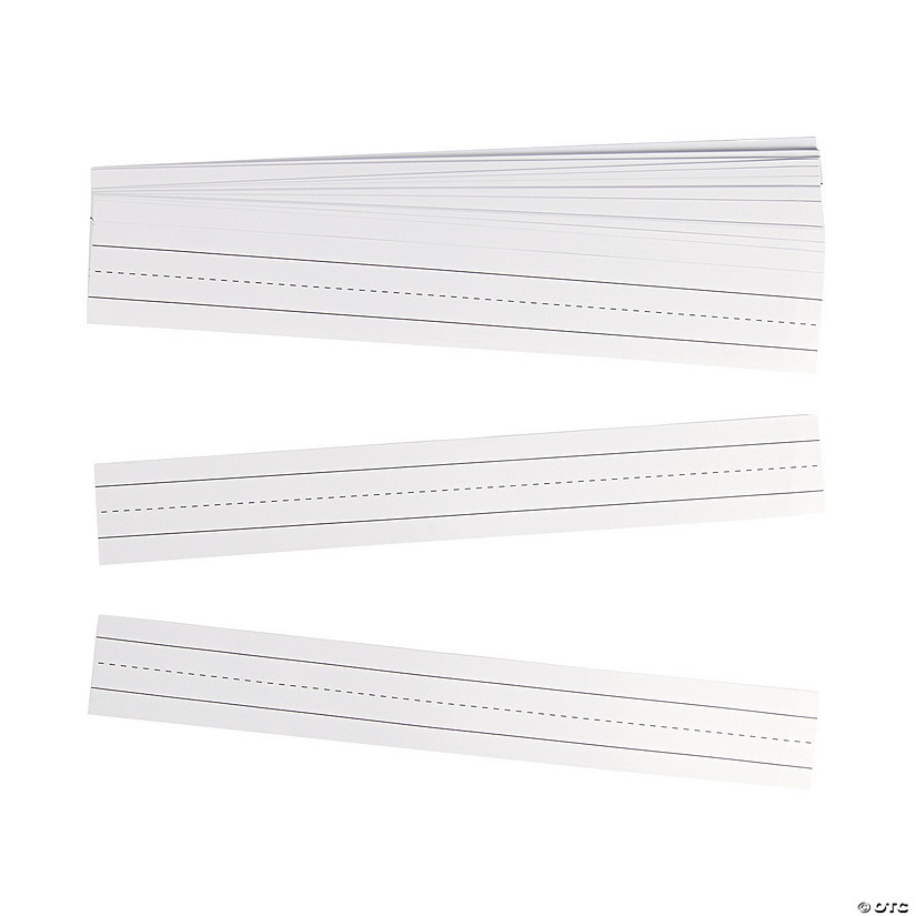 21 1/2" x 3" White Wide-Rule Sentence Writing Strips - 100 Pc. Image