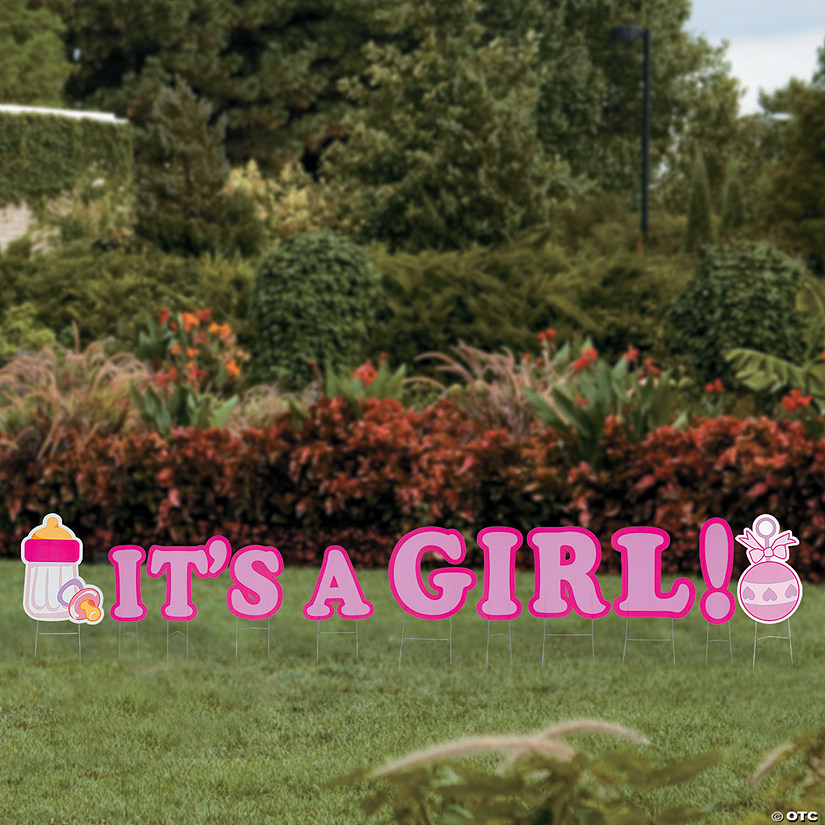 21" - 25 3/4" It&#8217;s A Girl Yard Sign - 11 Pc. Image