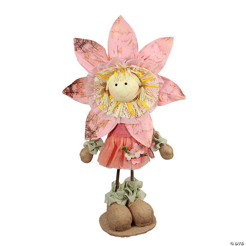 21.5" Spring Floral Standing Sunflower Girl Decorative Figure Image