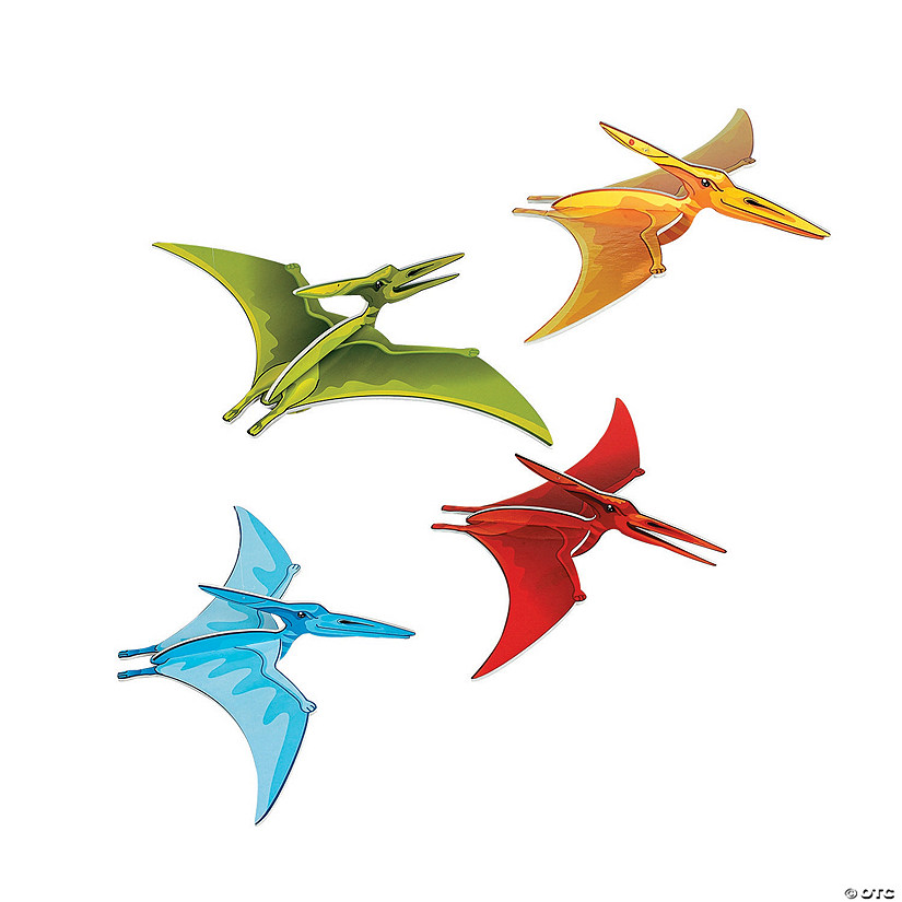 21" Dino-Mite Pterodactyl 3D Ceiling Decorations - 4 Pc. Image