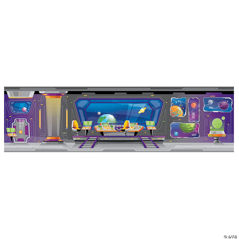 21 Ft. x 6 Ft. Large God's Galaxy  VBS Spaceship Plastic Backdrop Banner - 7 Pc. Image