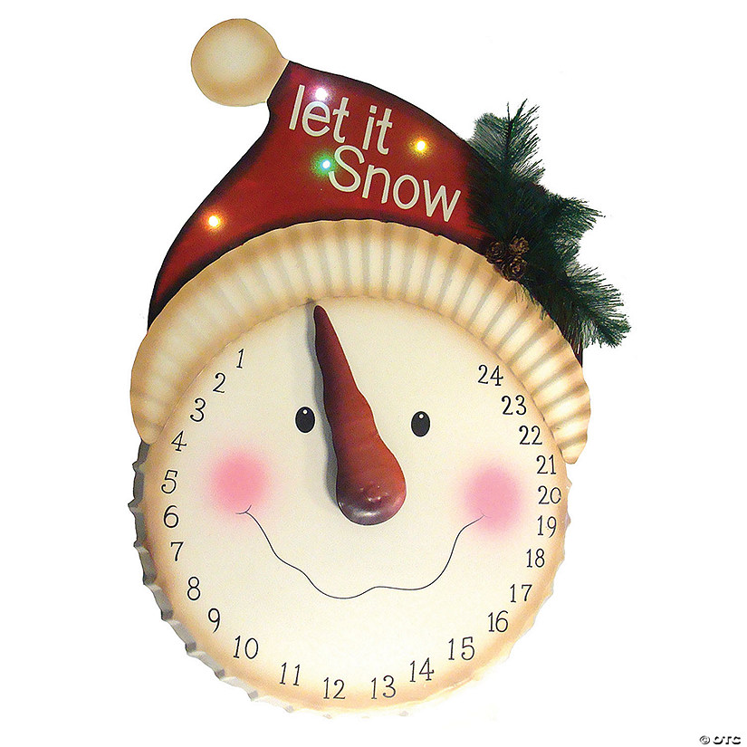 21" LED Pre-Lit Snowman Face Christmas Countdown Calendar Image