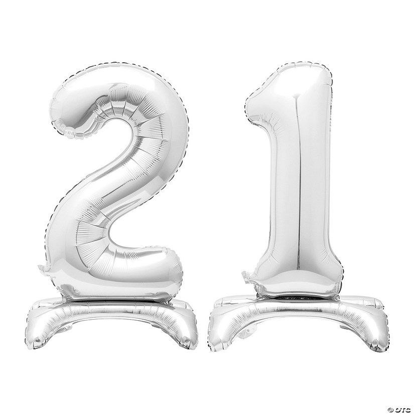 21-Shaped 30" Mylar Number Stand-Up Balloon Kit - 2 Pc. Image