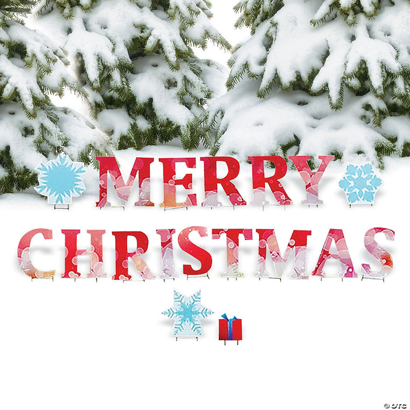 21" x 24"  Merry Christmas Outdoor Yard Sign - 18 Pc. Image